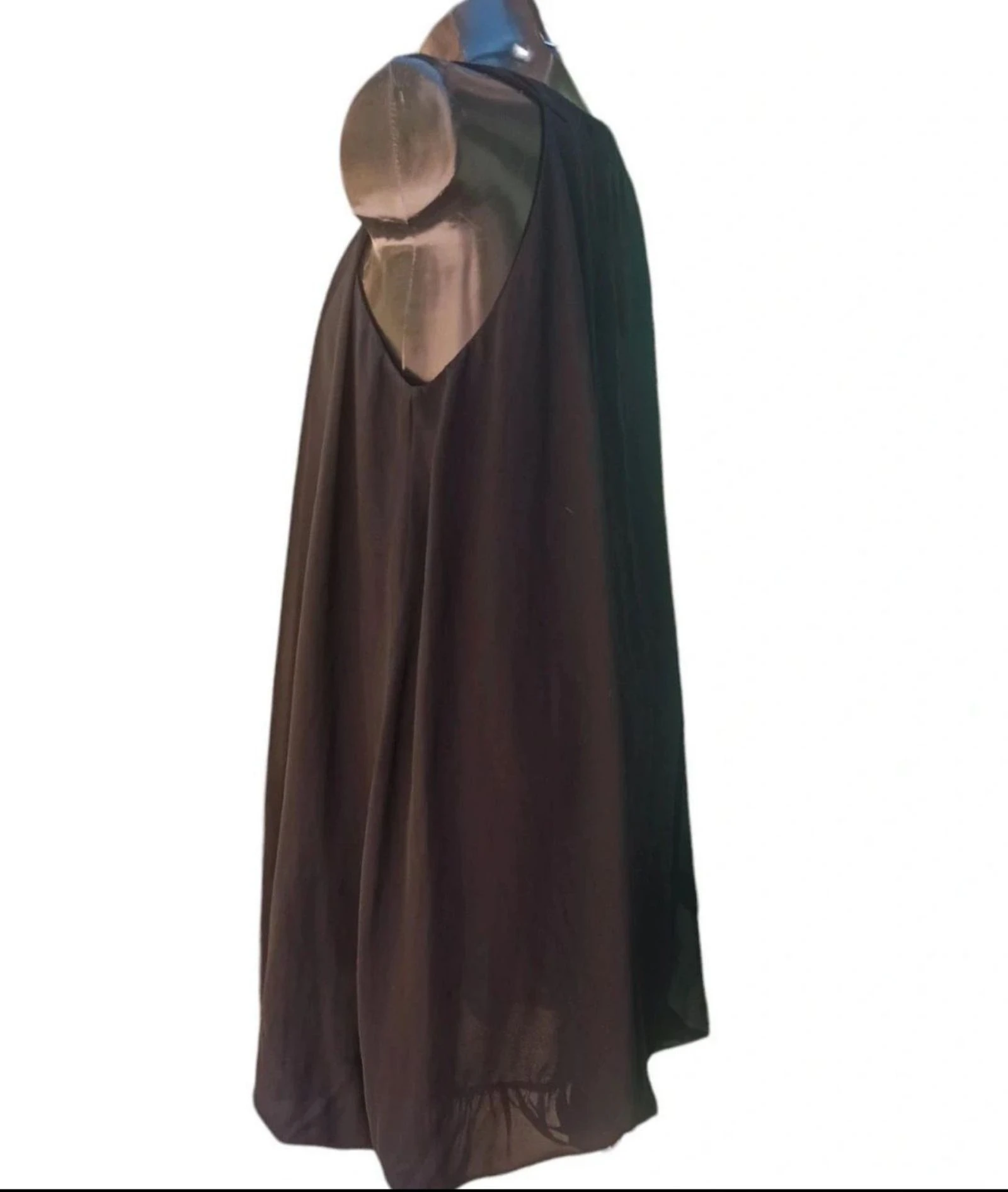 Vestido negro de gasa sin mangas  – photo 7